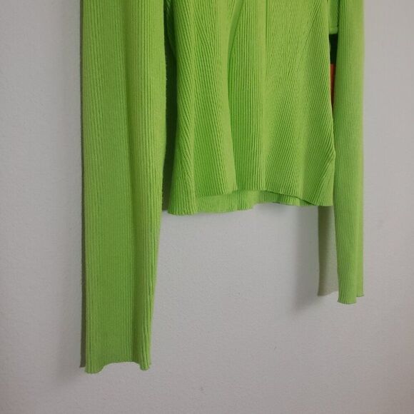 INTEMPO Ribbed Knit Sweater XXL Green Sweetheart Neck Casual Modern Chic - Picture 5 of 11